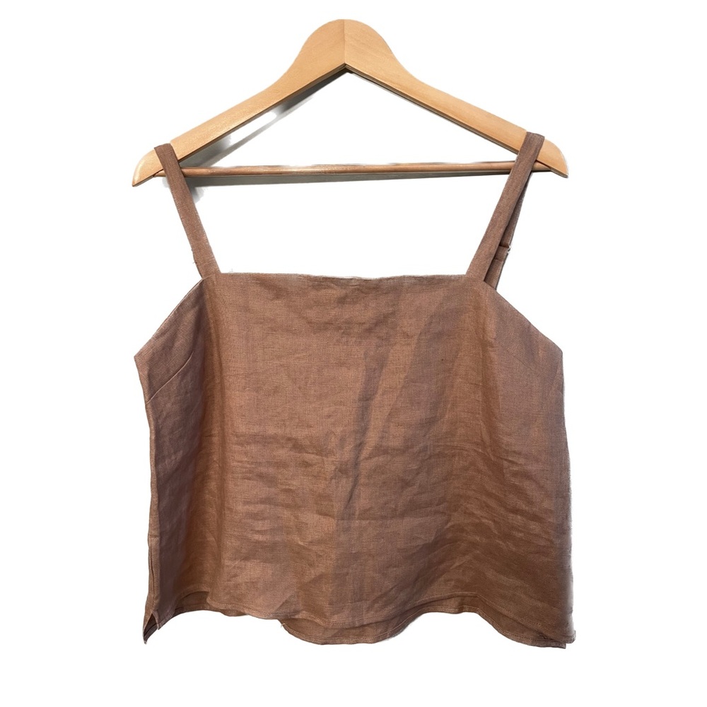 NWT Petal & Pup 100% Linen Square Neck Crop Top - Size 8